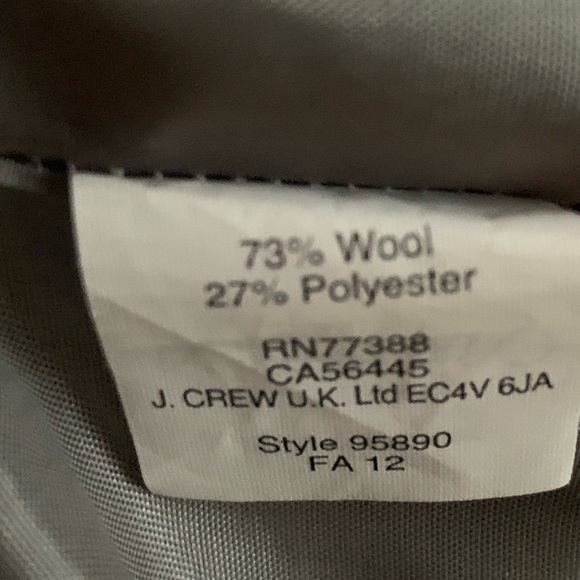 J. Crew Skimmer Vintage Plaid Pants City Fit Wool Blend Size 0 - Picture 9 of 9